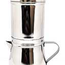 KERAM Coffee filter indian style 200 ml(6.8 Oz) 3-4 cup with kettle-south indian filters/drip/dripper coffee bar accessories for camping/outdoor traditional madras/french press-pour over alternative