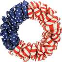 Yunlly 4th of July Patriotic Wreath for Front Door 16 Inch American Flag Wreath Red White and Blue USA Burlap Summer Independence Day Door Decorations for Memorial Independence Veterans Day