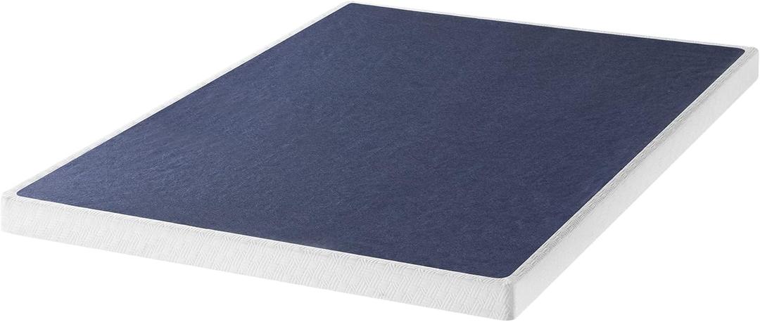 Best Price Mattress 4 Inch Metal Box Spring with Wood Slats, Full, Blue