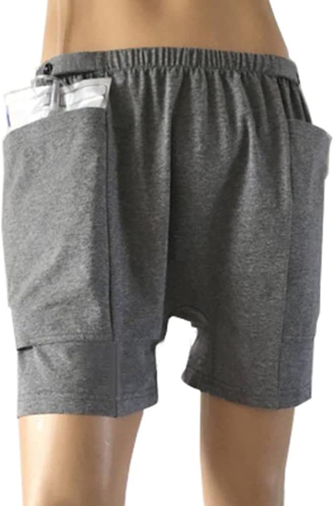 Shorts for Nephrostomy Bag, Catheter Leg Bag Holder Support Underwear for Drainage Bag Ostomy Care Clothes XXL