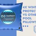 Premium 2-Pack 4' X 4' ft Pool Pillows 4' x 8' ft Total Measurement Ultra Thick & Super Durable Above Ground Pool Winter Pool Pillow .4mm Thick and Cold-Resistant PVC. 