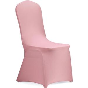 Peomeise Stretch Spandex Chair Cover for Wedding Party Dining Banquet Event (Dusty Rose, 6)