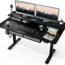 FiCiHi 55x30Inch Standing Desk with Drawers,Electric Height Adjustable Desk | Computer Sit Stand Desk,Large Workspace, 30 Inch Deep Home Office Desk with Monitor Stand, USB Charging Port,Cable Management : Home & Kitchen