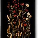 Black Bathroom Wall Art Prints Modern Framed Wall Art Decor Black Gold Flowers Wall Art Decorations Canvas Art Wall Decor Wall Pictures for Bathroom Botanical Hallway Over Bed Wall Art Decor 8x10 Ins
