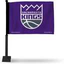 Rico Industries NBA Double Sided Car Flag - 16" x 19" (Black Pole)