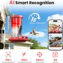 Smart Hummingbird Feeder Camera | AI Identification, 2.5K UHD, Night Vision, Attract Hummingbirds, Solar Powered Outdoor, IP66 Weatherproof, Garden Decor, Gift