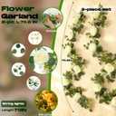 2 Pack 5.9 FT Artificial Flower Garland with Lights, Fake Floral Garland with 12 White Roses, White Flower Decorations for Arch Table Centerpieces Backdrop Party Home Wedding Decorations