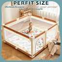 Duwenem Baby Play Mat for Floor,71x59 Inch Soft Padding Crawling Mat for Playpen, Foldable and Machine Washable, Thick for Babies & Toddlers,Rainbow Fox