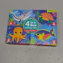 Mudpuppy Ocean Friends 4-in-a-Box Puzzle Set – Includes 4 Fun Jigsaw Puzzles for Kids with 4-12 Pieces – Features Colorful Ocean Illustrations for Ages 2-5