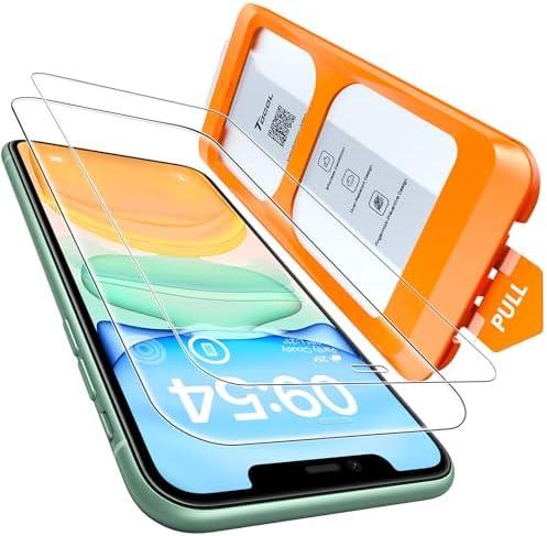 TOCOL for iPhone 11 / iPhone XR Screen Protector 9H Hardness Military Grade Shatterproof HD Tempered Glass Full Coverage Easy Installation Case Friendly 2 Pack | HD, Tempered Glass, Full Coverage, Anti-Fingerprint, Easy Installation