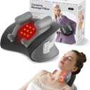 Shiatsu Neck Massager with Heat, Electric Deep Tissue Kneading Massage Pillow with 10-Minute Timer for Full Body Muscle Pain Relief, Cordless Portable Cervical Traction Device (Black)