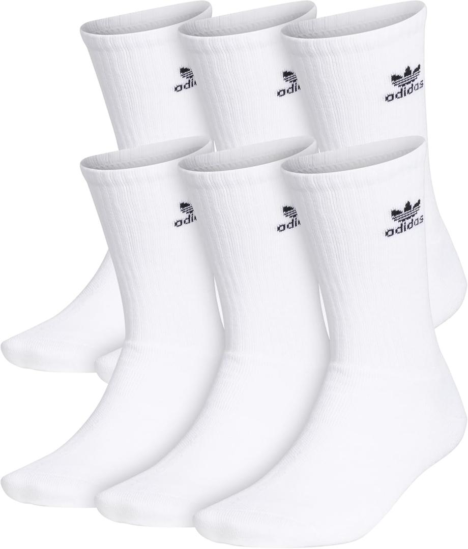 adidas Originals Unisex Adult Unisex Originals Trefoil 6-pack Crew (White, XL)