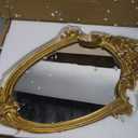 Funerom Vintage 16.9 x 11.8 inch Decorative Wall Mirror Gold Shield Shape