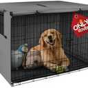 Explore Land Dog Crate Cover Heavy Duty Polyester Pet Kennel Sunshade Universal Fit for 48 inches Wire Cage (Grey)