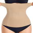 YERKOAD Waist Trainer for Women Corset Shapewear Tummy Control Faja Body Shaper Waist Cincher Postpartum Belly Band (Small, Beige)