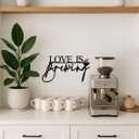 Love is Brewing Sign for Backdrop, Wooden Black Wedding Sign for Bridal Shower Engagement Photography Background Fall in Love Bride to Be Party Decal Photo Props