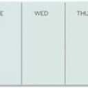 U Brands Cubicle Glass Dry Erase Board, Undated One-Week, 20 x 5.5, White Surface