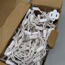 Lomotech Christmas Icicle Lights, 35Ft 54 Drops 300 Count Incandescent Connectable Waterproof Lights for Holiday Decorations (White Wire, Warm)