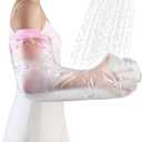 Waterproof Cast Cover for Shower Arm, Soft Comfortable Cast Protector for Shower Arm, Cast Cover Arms Adult, Keep Wounds/Bandage Dry Bath, Broken Hand/Wrist/Finger/Elbow, Reusable Wound Care SuppliesPink