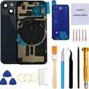 Rear Back Glass Replacement for iPhone 14 6.1-inches with Reparing Toolkit and All Necessary Parts (Midnight Black)