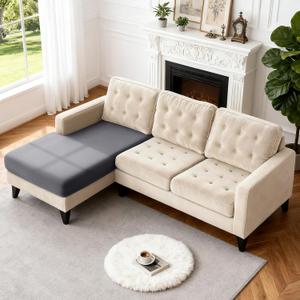 TAOCOCO Couch Cushion Covers 1 Piece Stretch Chaise Covers for Sectional Couch L Shaped, Soft Washable Furniture Protector(1-Piece for Chaise or Sofa Cushion, Light Grey)