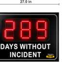 Yellow Safety, Days Without Incident Electric Sign, 20"x27" Safety Scoreboard, Days Without Accident, 20"x26"