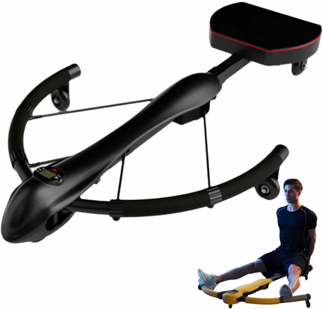 Multifunctional Abdominal Muscle Roller, Flat Support Trainer, Automatic Rebound Leg, Arm, Back Trainer, Muscle Exercise, Strength Training (Black)