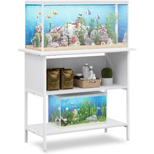 APPOLYN 40-50 Gal 3-Tier Aquarium Stand Fish Tank Stand, White
