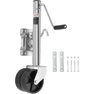 2000 lbs Trailer Jack with 6" Dual Wheel,12" Lift, Heavy Duty Swivel Boat Trailer Jack Foot Stand for RV Boat Utility