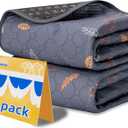 Washable Pee Pads for Dogs, 4 Pack Absorbent Reusable Training Dog Pads Pet Puppy Pads, Non-Slip Potty Pads for Whelping, Playpen, Crate, Bed, Grey 18"x24" (Gray)