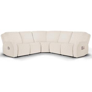 Ruaozz Sectional Sofa Covers Oversized L Shape 5 Seat Recliner Couch Covers - Washable Soft Extra Large Sectional Covers with Pockets (Ivory)