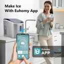 EUHOMY Smart Ice Makers Countertop -26lbs in 24 Hours, 9 Cubes Ready in 8Mins, Self-Cleaning Countertop Ice Maker, Portable Ice Maker with Ice Scoop and Basket, Perfect for Home/Kitchen/Office(Sliver