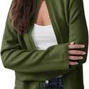 Saodimallsu Womens Lightweight Cardigans Open Front Long Sleeve One Button Casual Crewneck Loose Knit Shrug Sweater, X-Large