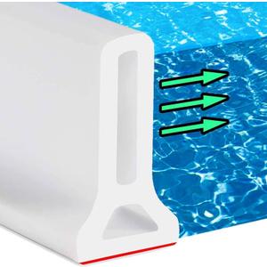 Hi-Na 3ft/5ft/6ft/8ft/10ft Collapsible Shower Threshold Water Dam Water Barrier for Shower and Water Stopper Keeps Water Inside Water Threshold for Wet and Dry Separation (5ft, White)