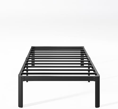 Nordicbed 14 Inch High Platform Twin Bed Frame No Box Spring Needed, Metal Bed Frame Twin, Noise Free, Easy Assembly, Heavy Duty, Black