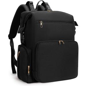 CEI-CEI Neoprene Diaper Bag Backpack with Changing Pad, Large Newborn Baby Maternity Bags Travel Tote with Insulated Pockets (Black)