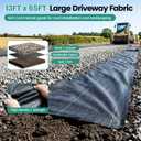 Driveway Fabric 13x65FT, 5OZ Commercial Weed Barrier Fabric Heavy Duty Landscape Fabric, Weed Blocker Fabric, Weed Fabric for Garden Weed Barrier, Erosion Control, Road Construction Project