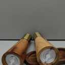 Gold Salt and Pepper Grinder Mill Set With Wood Base, Free Gold Funnel,Stainless Steel Manual Salt Shaker and Pepper Mill,Adjustable Thickness,Suitable For Kitchen (Salt & Pepper Grinder)