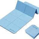 Foldable Extra Wide Yoga Mat 72"x31.5"x8mm, Double-Sided Non Slip w/Bag