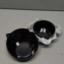 Detachable Elevated Cat Bowls, 15 Tilted Raised Cat Food Bowl Anti-Vomiting,Whisker Friendly, Adjustable Cat Dishes for Protecting Spine,Adult Kitten (Black)