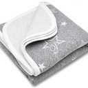 Fittia Organic Cotton Toddler Blanket, Breathable and Warm Crib Bed Baby Blanket, Super Soft and Light Weight Quilted Blanket for Boys and Girls, 39x39 Inches, Grey Starry