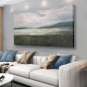Yuaxker Abstract Landscape Canvas Wall Art Green and Gold Wall Decor Modern Minimalist Artwork for Living Room Bedroom Dining Room Office Home Decor 20x40inch