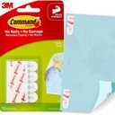 Command Poster Strips, Removable, Holds Up to 1 Lb Per Pair, 0.63 X 1.75, White, 12/Pack