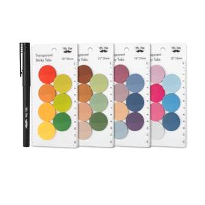 Mr. Pen- Round Transparent Sticky Notes, 1.1” Diameter, 28 Pads, 1120 Sheets, Colorful, Water-Resistant See-Through Sticky Notes Bulk & Fineliner, Smooth Writing, Note Tabs for Bible Journaling