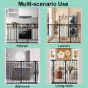 ALLAIBB White 40.55" Extra Tall Wide 57.48-73.62" Baby Gate Pressure Mounted Walk Through Child Kids Safety Toddler Tension Pet Dog Gates with Extension for Doorways Kitchen