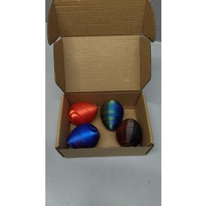 4 Pcs 3D Printed Spiral Egg Fidget Toy Pass Through Stress Relief Desk Toy Fidget Ball Relax Anxiety Toy for Kids Girls Boys Easter Basket Stuffers Party Favors Gifts