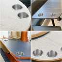 2 x 4pcs Single Stainless Steel Cup Holder, Silver Drop-in Anti-Spill Storage Solution or Replacement Item (8.00X8.00X5.60CM)