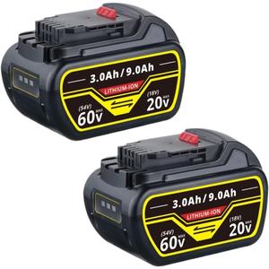 DCB606 12Ah 20V Lithium Ion Battery DCB609 DCB612 DCB206 Replace Compatible with Dewalt 20V Battery(2pcs)