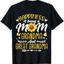 Mom Grandma Great Grandma Mother's Day 2025 Sunflower Women T-Shirt Grey L