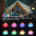 Camping Lantern, 4 Light Modes LED Camping Lantern with Hanging Hook Silicone Rechargeable Camping Light Battery Operated Waterproof Tent Light for Patio Garden Party Hiking Hurricane Emergency